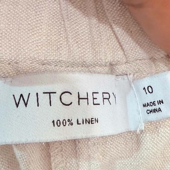 WITCHERY WAIST DETAIL LINEN PANT 10 - Picture 8 of 11